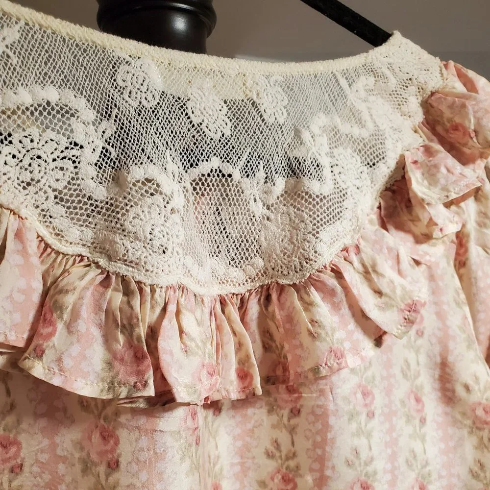 LoveShackFancy Set Piccolo Skirt & Morrison Top Frosted Petal Stripe Small - Picture 12 of 16